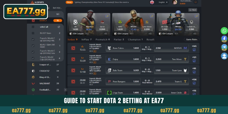 EA77-এ Dota 2 Betting টিপস স্ট্র্যাটেজি এবং Live Odds 5 Guide to start Dota 2 Betting at EA77