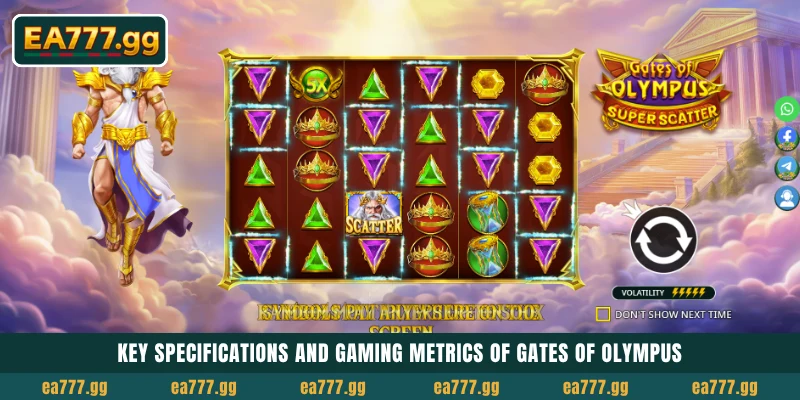 EA77 Casino-তে Gates of Olympus খেলে ম্যাসিভ Multipliers জিতে নিন 3 Key specifications and gaming metrics of Gates of Olympus