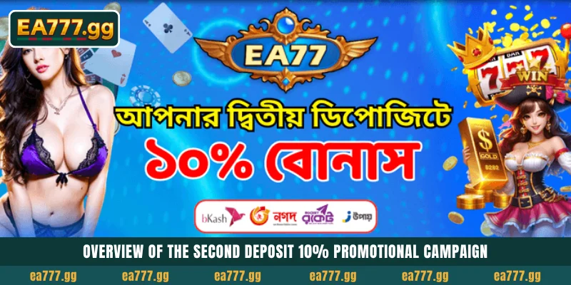 EA77-এ আপনার 10% Extra Second Deposit Bonus ইমিডিয়েটলি Claim করুন 3 Overview of the second deposit 10% promotional campaign