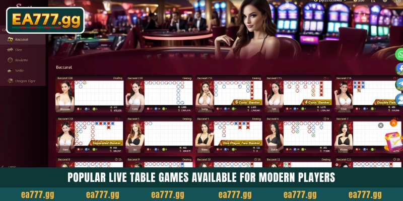 Live Casino AE Sexy রিভিউ: প্রিমিয়াম Baccarat এক্সপেরিয়েন্স 5 Popular live table games available for modern players
