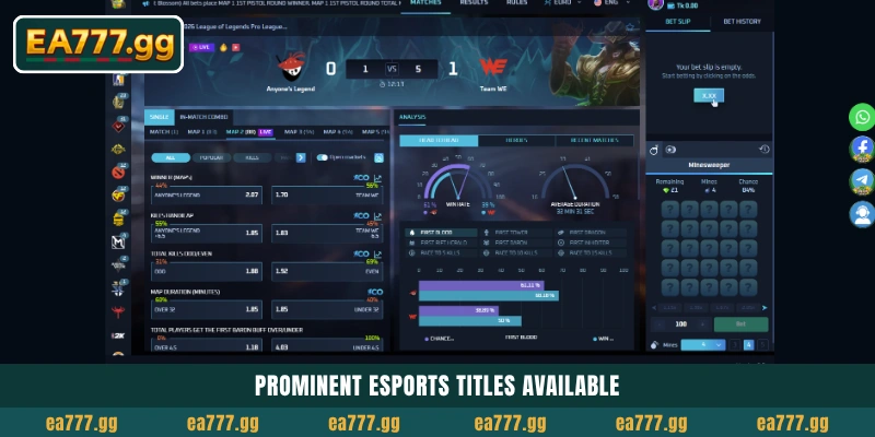 EA77 Sportsbook-এর সাথে TF Gaming Esports Wagering মাস্টার করুন 4 Prominent esports titles available