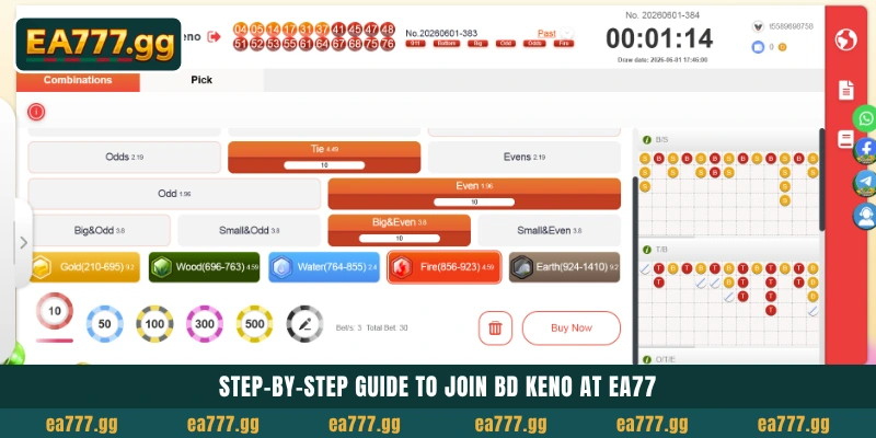 EA77 পোর্টালে র্যাপিড BD Keno পেআউট এবং লাইভ লটারি গাইড 5 Step-by-step guide to join BD Keno at EA77
